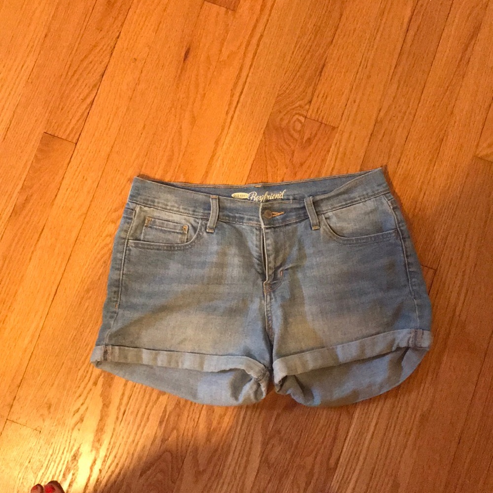 Light blue jean shorts